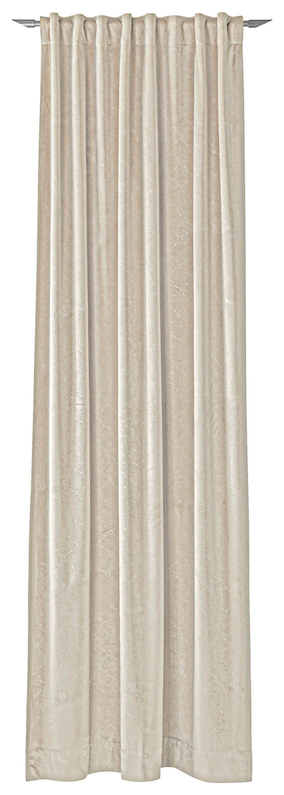 JOOP! Dekoschal J!IMPRESS Beiger Dekoschal 130x250 cm, frontal aufgenommen, mit dezentem Muster.