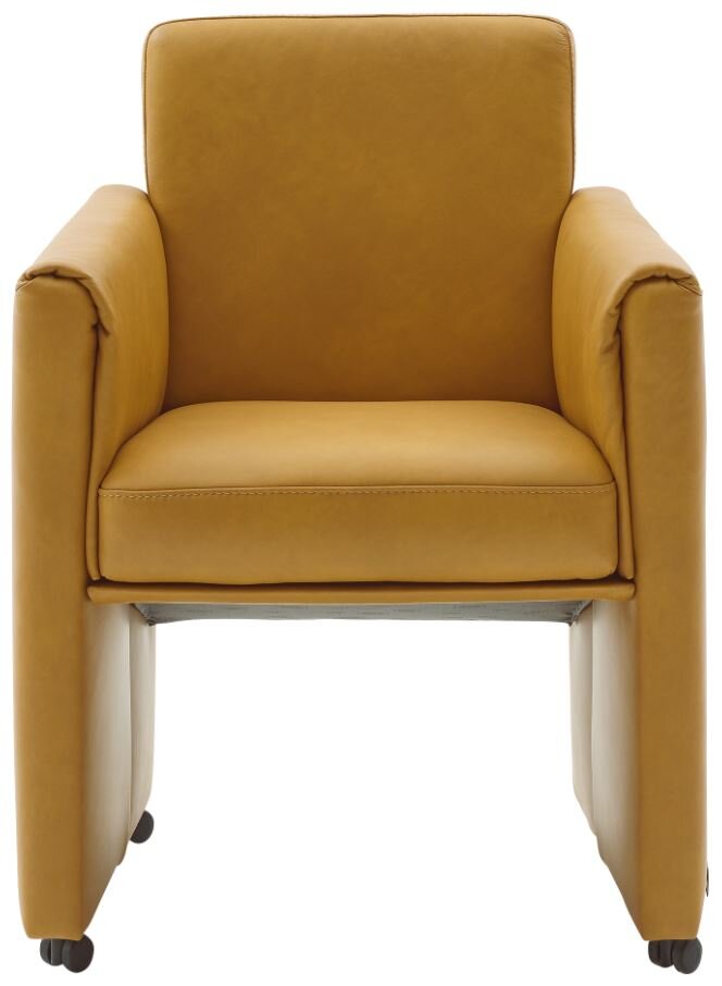 Musterring Sessel MR 2050 Gelber Sessel aus Leder, Vorderansicht