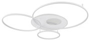 Moderne led-plafondlamp met drie cirkelvormige ringen, zijaanzicht