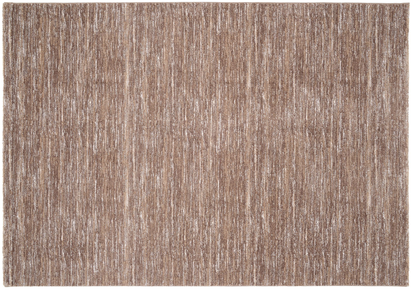 Brauner Uni-Teppich mit feiner, vertikaler Musterung, Draufsicht
