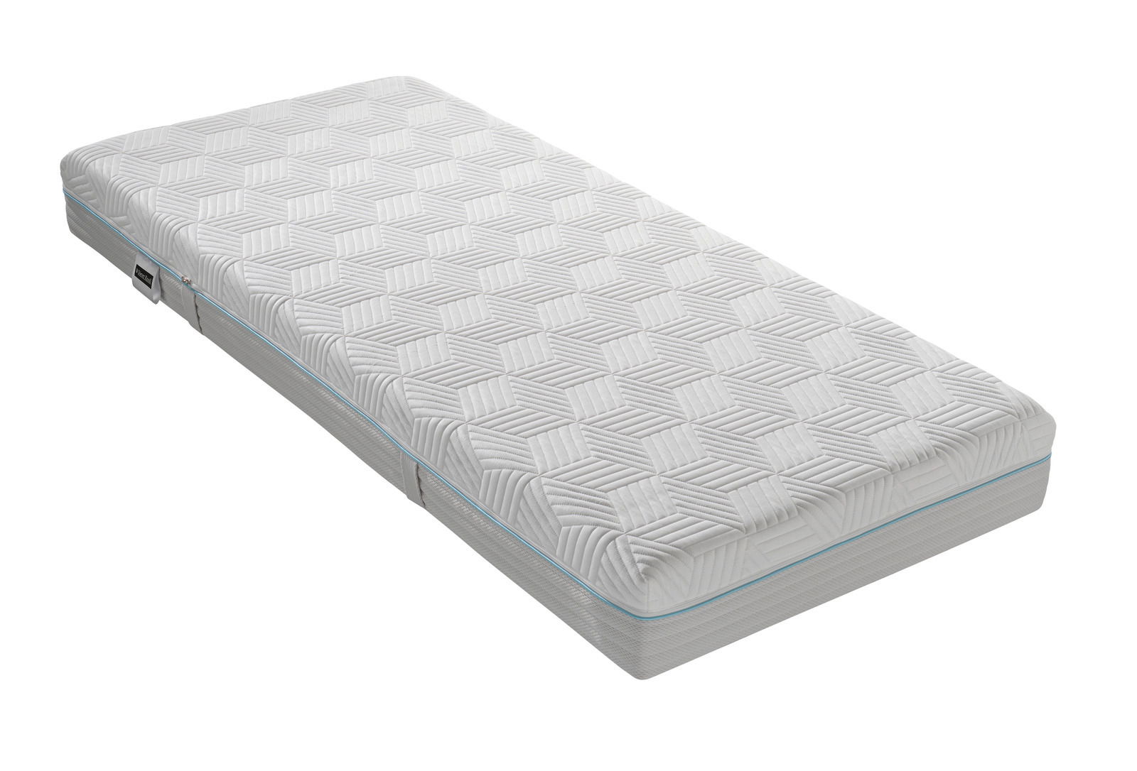 Dieter Knoll Gel-Kaltschaummatratze H3 OPTIFLOW GEL KS 22 Gel-Kaltschaummatratze mit geometrischem Muster, seitliche Perspektive