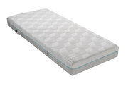 Gel-Kaltschaummatratze mit geometrischem Muster, seitliche Perspektive