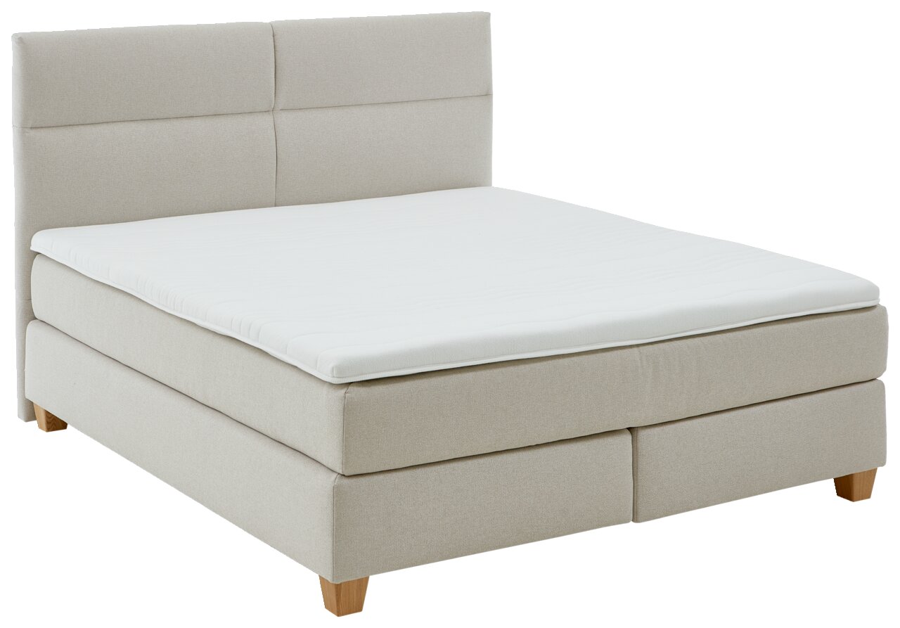 Boxspringbett BX 180/200 in Beige, seitliche Perspektive