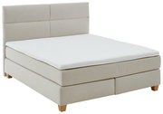 Boxspringbett BX 180/200 in Beige, seitliche Perspektive