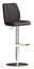 Novel Barhocker BARBECOOL Moderner Barhocker mit schwarzem Kunstledersitz und verstellbarer Metallbasis, seitliche Perspektive