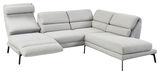 Graues Ecksofa Dieter Knoll COSIO mit verstellbarer Rückenlehne, seitlicher Perspektive