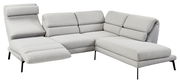 Graues Ecksofa Dieter Knoll COSIO mit verstellbarer Rückenlehne, seitlicher Perspektive