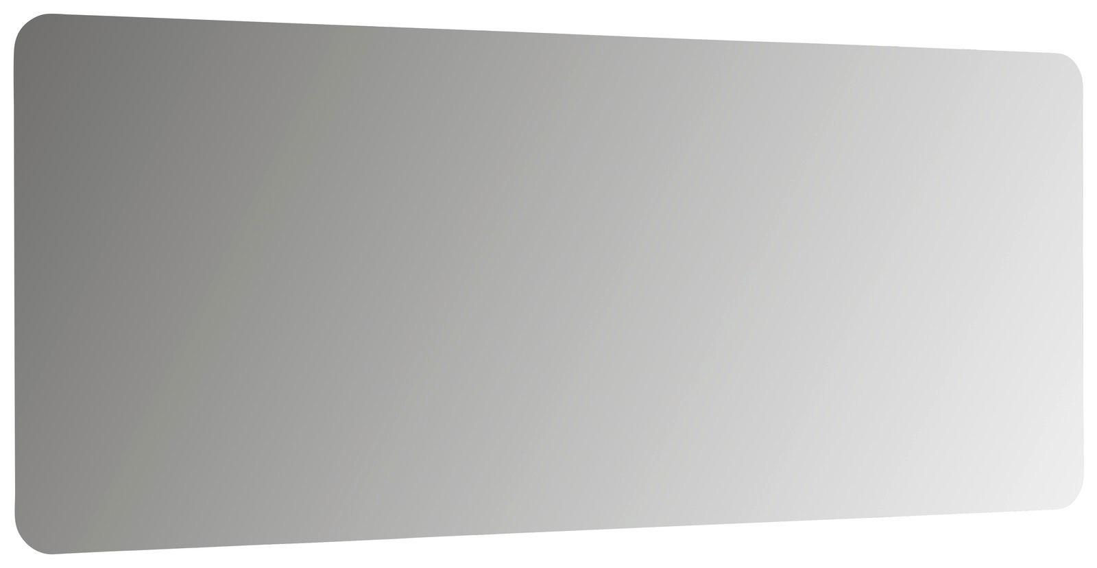 Voleo Spiegel UNIVERSAL Rechteckiger Wandspiegel mit abgerundeten Ecken, perspektivisch von vorne betrachtet.