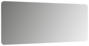 Rechteckiger Wandspiegel mit abgerundeten Ecken, perspektivisch von vorne betrachtet.