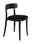 Z2 Stuhl BRANDON Schwarzer Holzstuhl mit gebogener Rückenlehne, seitliche Perspektive
