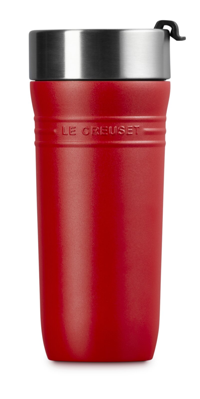 Roter Thermobecher 350ml von Le Creuset, Vorderansicht