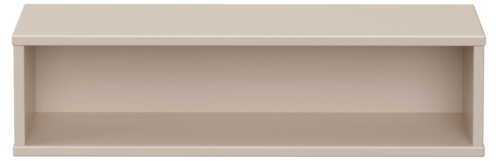 Rechteckige, beige Wandbox aus der Frontansicht, ideal zur Aufbewahrung oder Dekoration.