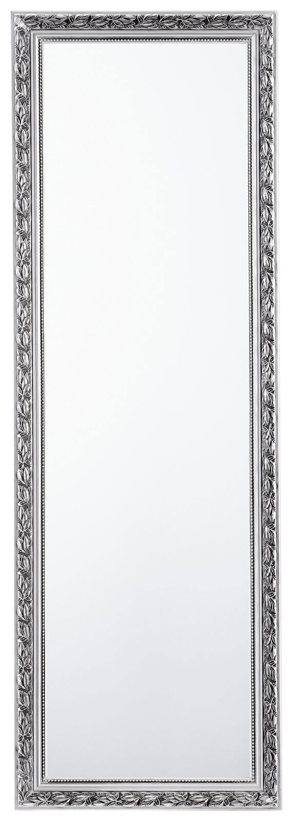 Landscape Spiegel ca. 50x150 cm LISSI Rechteckiger Spiegel mit dekorativem Rahmen in Silberoptik, frontal abgebildet.