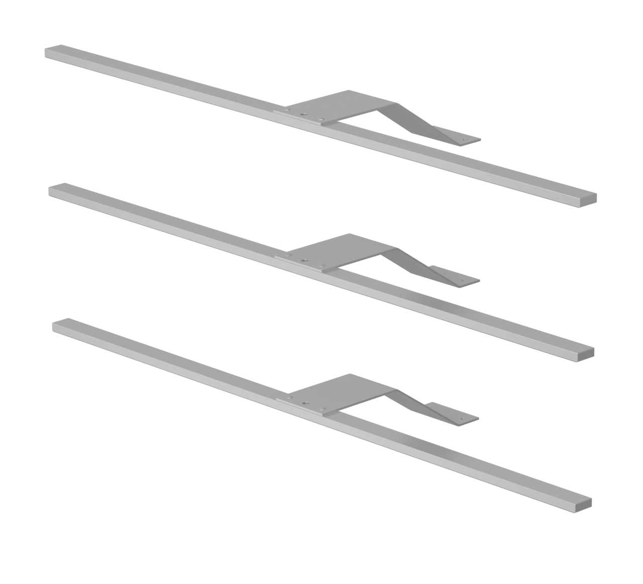 Dreiteiliges Set von Außenbeleuchtungselementen in seitlicher Perspektive