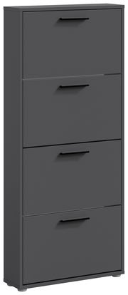 Schuhkipper mit vier Klappen in dunklem Design, Frontalansicht