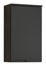 Schwarzer Hängeschrank in Frontalansicht