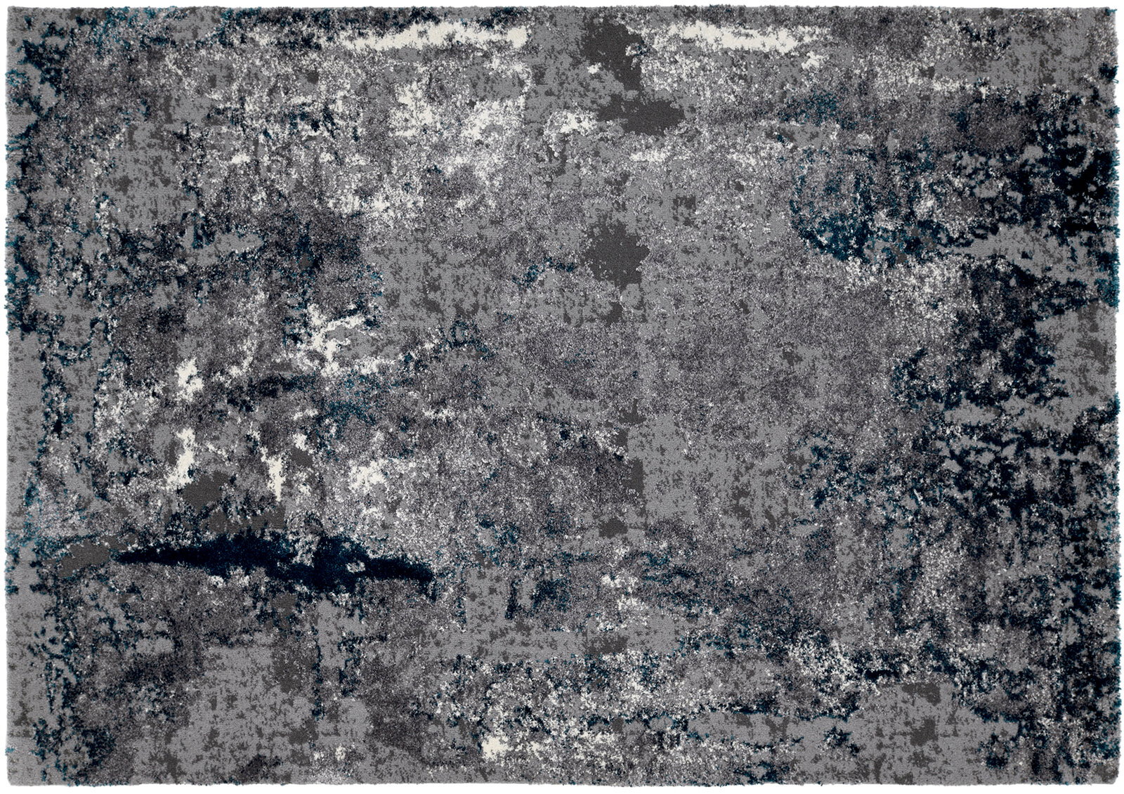 OCI Webteppich 200x290 cm JUWEL Moderner Teppich in Grau- und Blautönen mit abstraktem Muster, Draufsicht