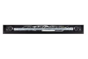 Innenansicht (Draufsicht) einer langen schwarzen LED-Leuchte mit Metallträger, mehreren Lüftern und sichtbarer Verkabelung