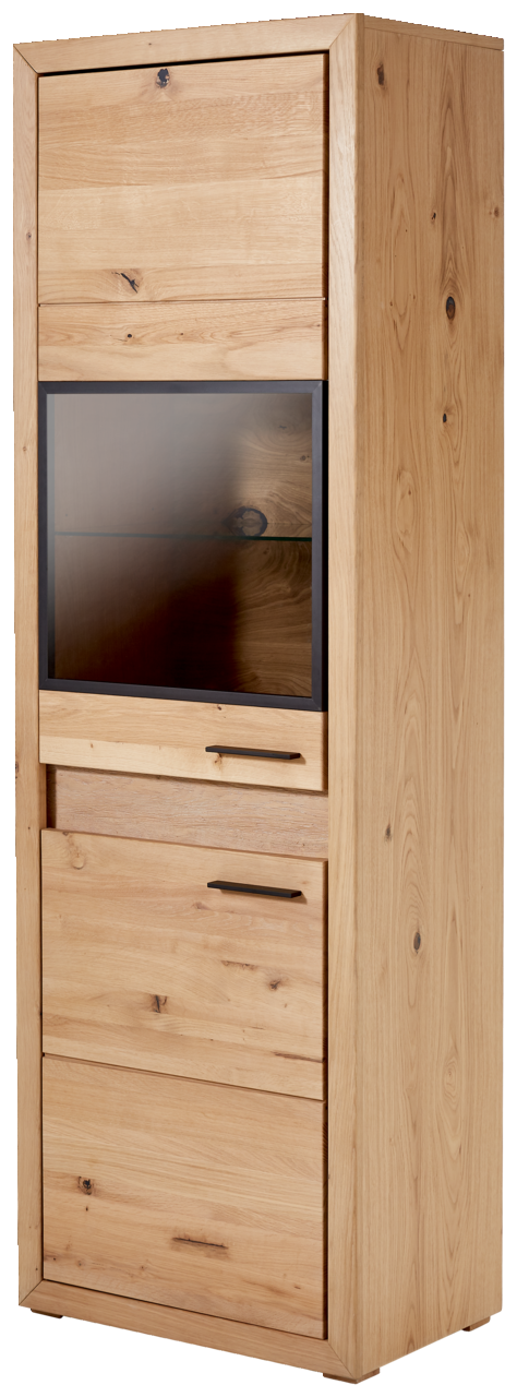 Cantus Vitrine CLEVELAND Vitrine aus Holz mit Beleuchtung, seitliche Perspektive