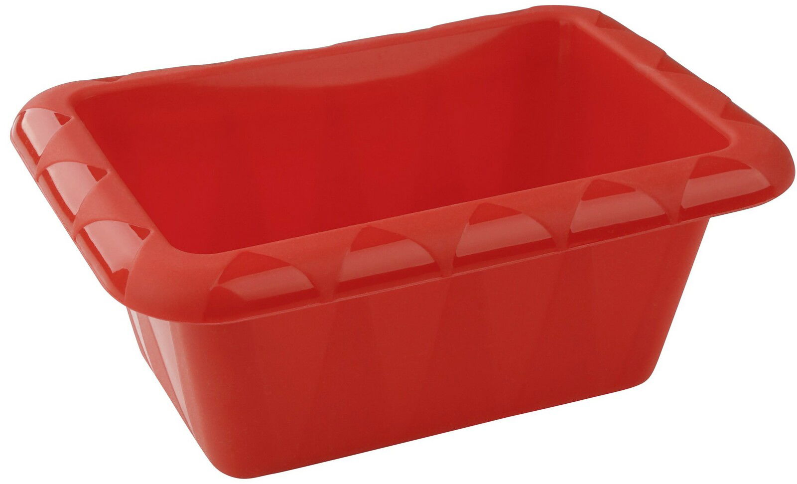 Rote Silikon-Kastenform 18cm FlexxL, schräg von oben fotografiert