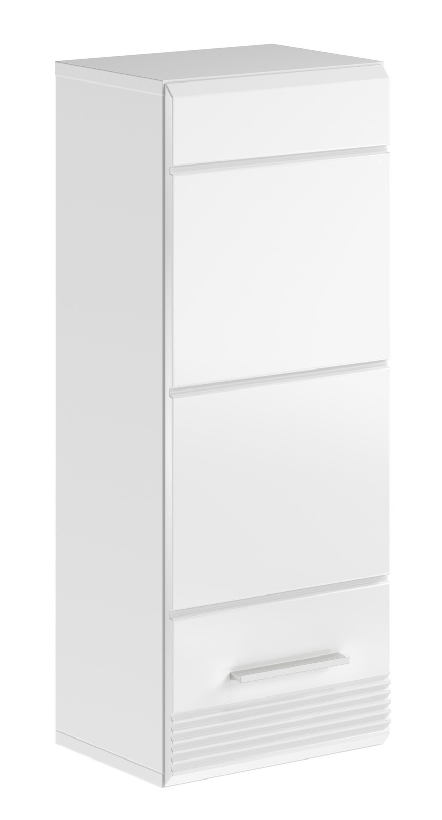 MID.YOU Hängeschrank LINUS Weißer Hängeschrank LINUS mit drei Fächern, seitliche Perspektive