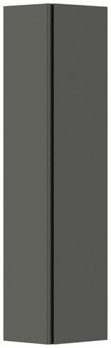 Schwarzer Hänge-Garderobenschrank mit einer Tür, seitliche Perspektive
