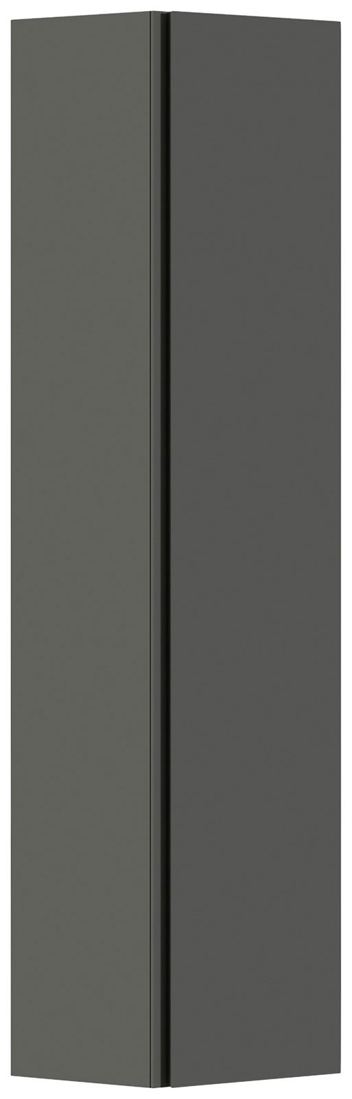 Moderano Hänge-Garderobenschrank LECCO Schwarzer Hänge-Garderobenschrank mit einer Tür, seitliche Perspektive