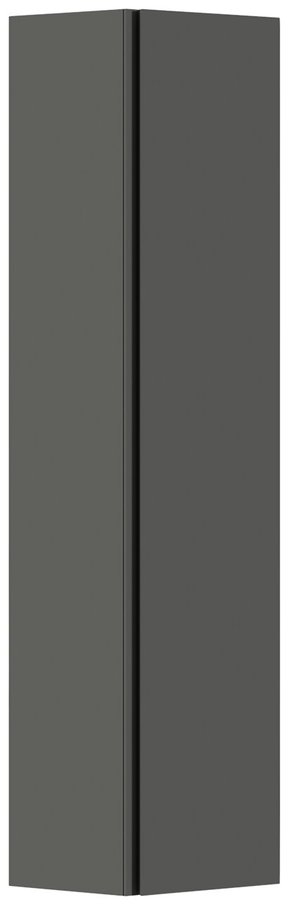 Moderano Hänge-Garderobenschrank LECCO Schwarzer Hänge-Garderobenschrank mit einer Tür, seitliche Perspektive