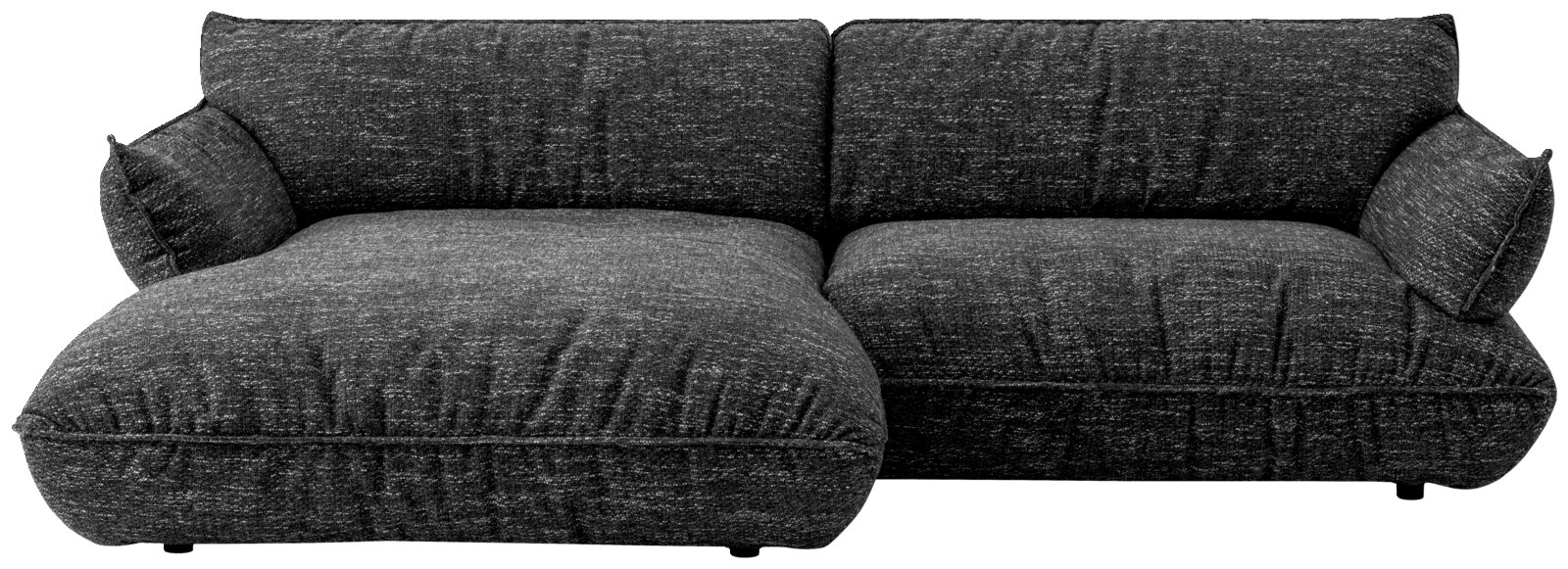 Grijze longchair-set van stof, vooraanzicht