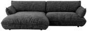 Grijze longchair-set van stof, vooraanzicht