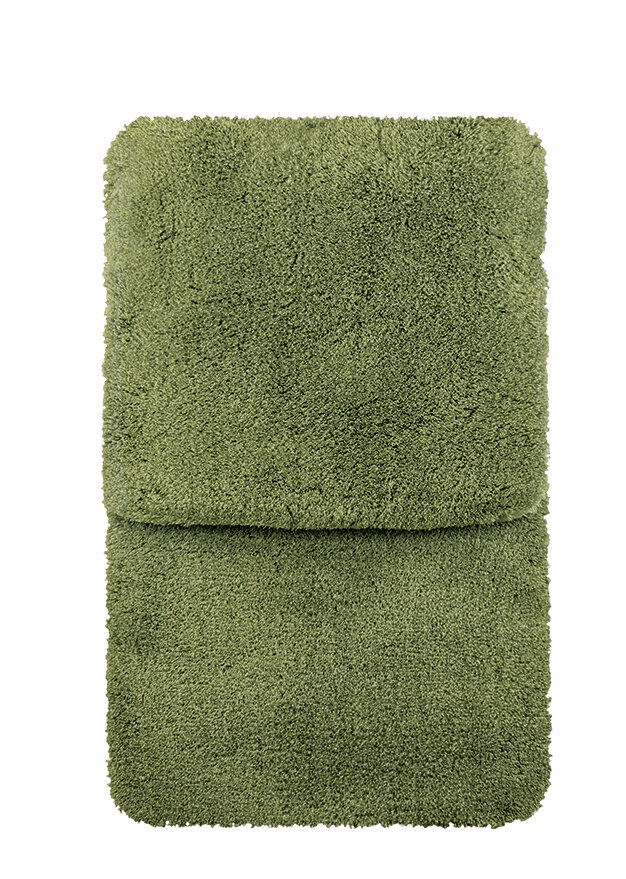 Grünes Badteppich Set, 2-teilig, aus der Vogelperspektive fotografiert