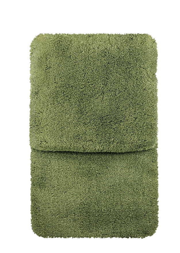Grünes Badteppich Set, 2-teilig, aus der Vogelperspektive fotografiert