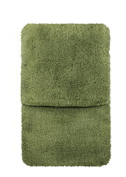 Grünes Badteppich Set, 2-teilig, aus der Vogelperspektive fotografiert