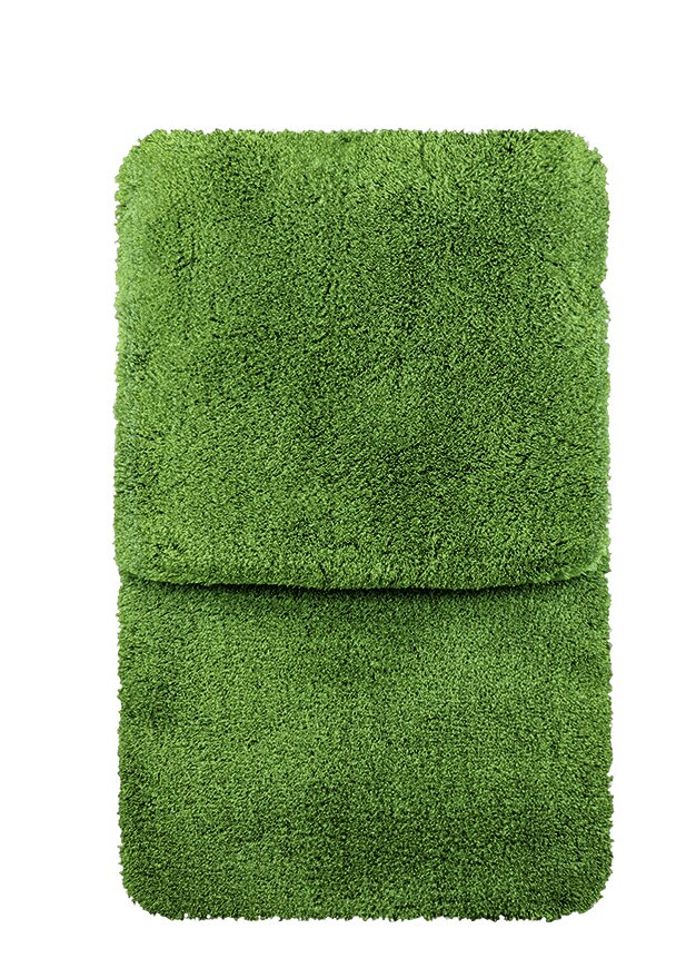 Grünes Badteppich Set, 2-teilig, aus der Vogelperspektive fotografiert
