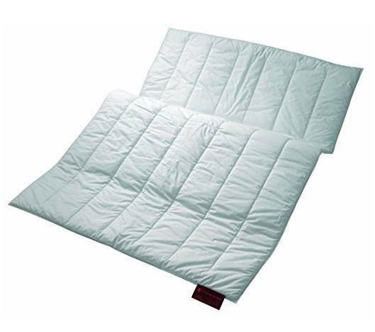 Winterbettdecke 135x200 cm in Draufsicht, weiße Steppdecke mit rechteckigem Muster