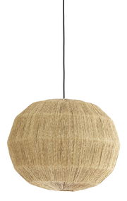 Hängeleuchte aus natürlichem Material in Seitenansicht
