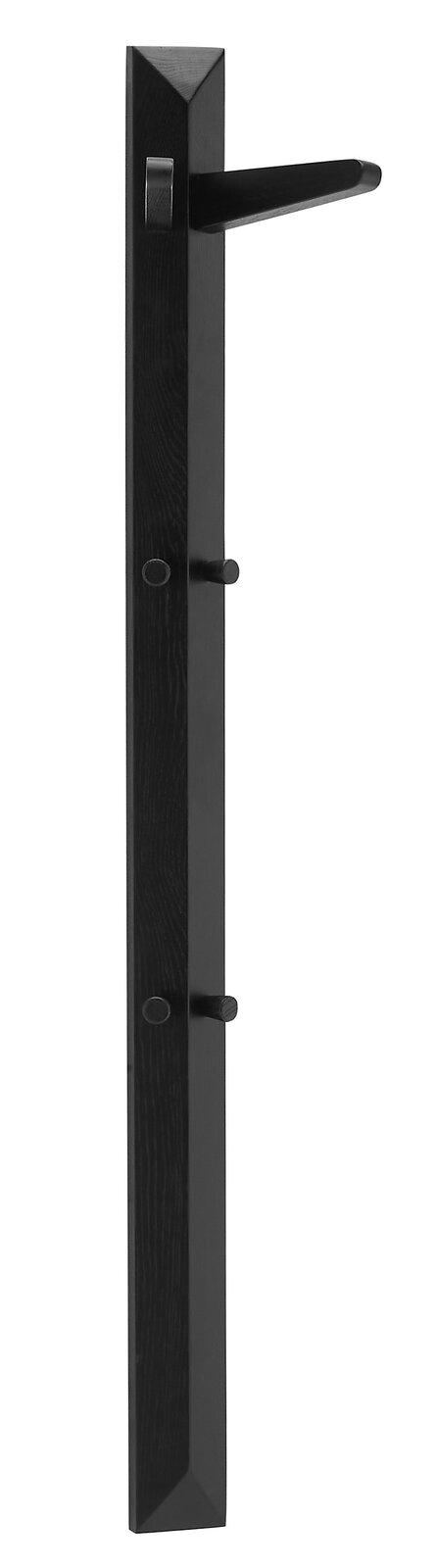 Linea Natura Garderobenpaneel BANTRY Schwarzes Garderobenpaneel mit mehreren Haken, seitliche Perspektive