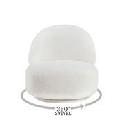 Weißer Sessel JANINA mit 360-Grad-Drehfunktion, Frontalansicht