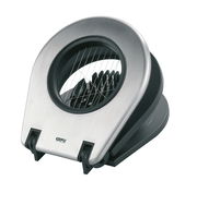 Eierschneider 'Duo' aus Edelstahl, seitliche Perspektive, zeigt Schneidedrähte und robustes Design.