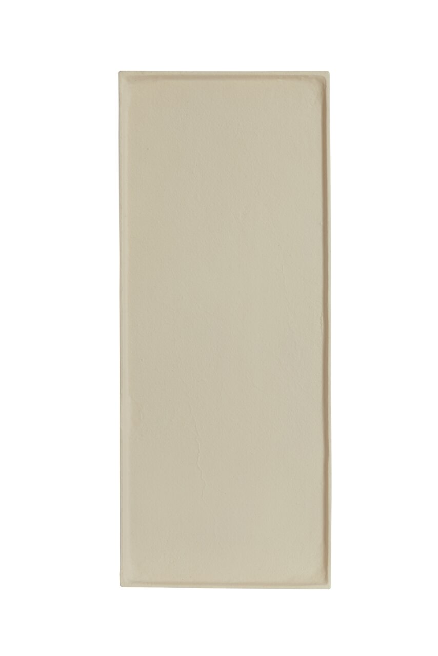 Rechteckige, beige Schale aus der Vogelperspektive