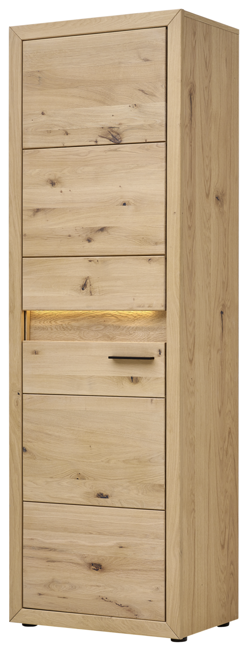 Linea Natura Garderobenschrank CLEVELAND Garderobenschrank aus Holz in Frontansicht mit natürlicher Maserung und modernem Design.