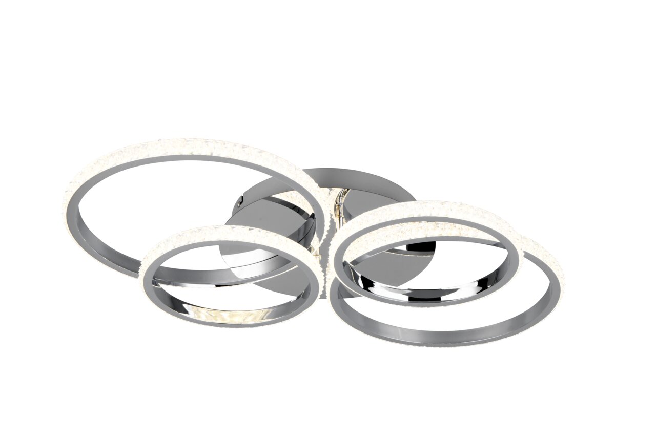 Moderne Deckenleuchte CIRES mit drei leuchtenden Ringen, seitliche Perspektive