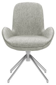 Grauer Armlehnstuhl mit modernem Design, Vorderansicht