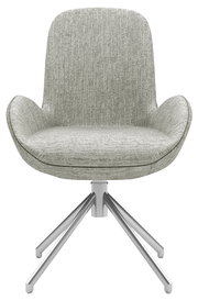 Grauer Armlehnstuhl mit modernem Design, Vorderansicht