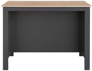 Kücheninsel mit dunklem Korpus und heller Holzplatte, Vorderansicht