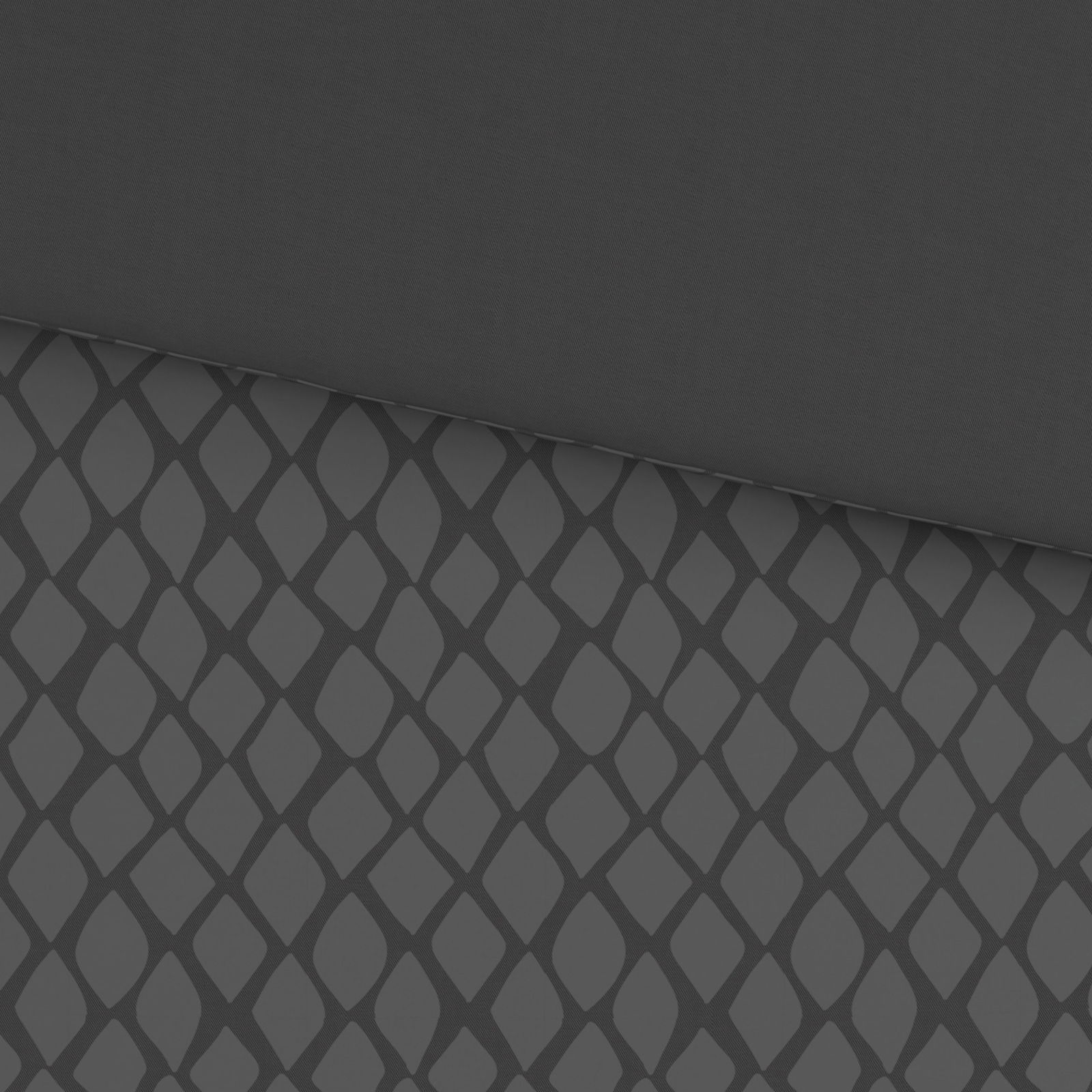Wendebettwäsche in dunklen Tönen mit geometrischem Muster, Draufsicht