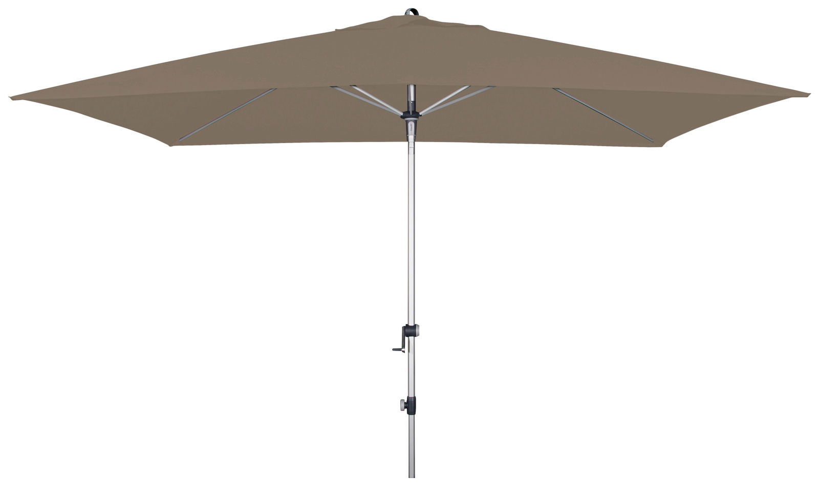 Kurbelschirm 300x200 in Braun, frontalansicht