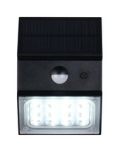 LED-buitenwandlamp op zonne-energie met bewegingsmelder, vooraanzicht