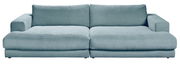 Megasofa klein in hellblauem Stoff, Vorderansicht