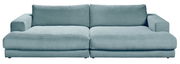 Megasofa klein in hellblauem Stoff, Vorderansicht